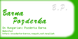 barna pozderka business card